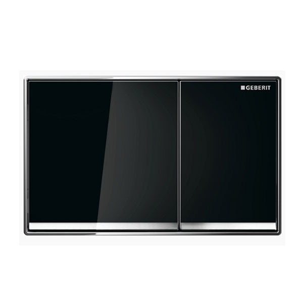 Geberit Sigma 60 Glass Dual Flush Plate Black - The Blue Space