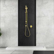 Greens Tapware Rocco Rail Shower Brushed Brass - The Blue Space
