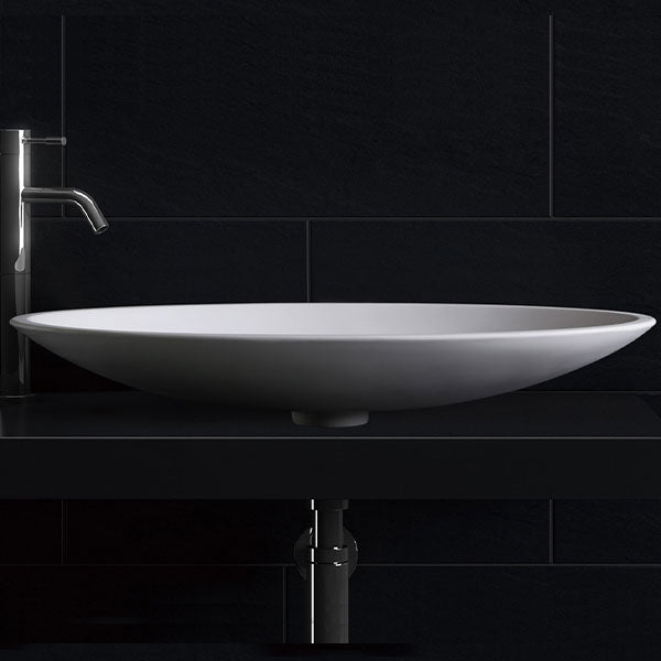 Kaskade Ina Stone Basin Matte White 625mm- The Blue Space