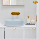 The Block Tanya and Vito Bathroom with Nood Co basin - The Blue Space