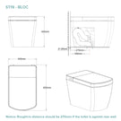 Lafeme Bloc Smart Toilet Technical Drawing - The Blue Space