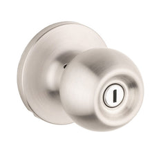 Lane Bala Privacy Knob Set On Round Rosette Satin Stainless Steel - The Blue Space