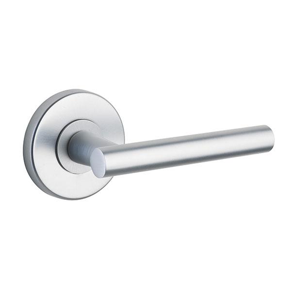 Lane Buckingham Dummy Lever Door Handle Set Round Rosette Brushed Satin Chrome
