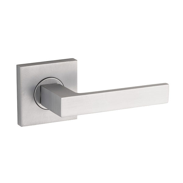Lane Cambridge Dummy Lever Door Handle Set On Square Rosette Brushed Satin Chrome