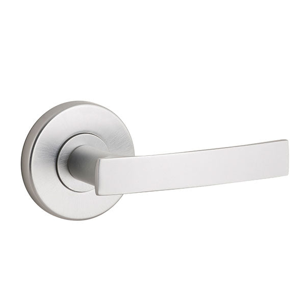 Lane Indigo Passage Lever Set On Round Rosette Brushed Satin Chrome - The Blue Space