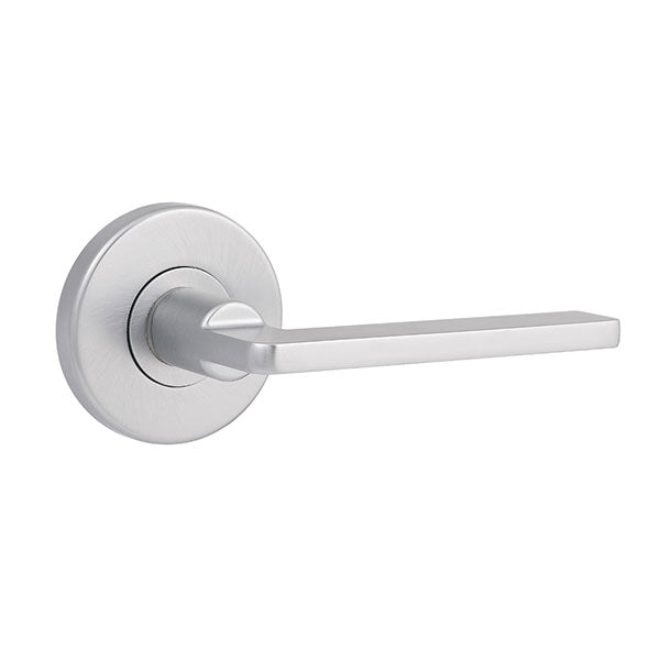 Lane Murano Dummy Lever Set On Round Rosette Brushed Satin Chrome - The Blue Space