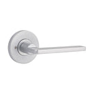 Lane Murano Privacy Lever Set On Round Rosette Brushed Satin Chrome - The Blue Space