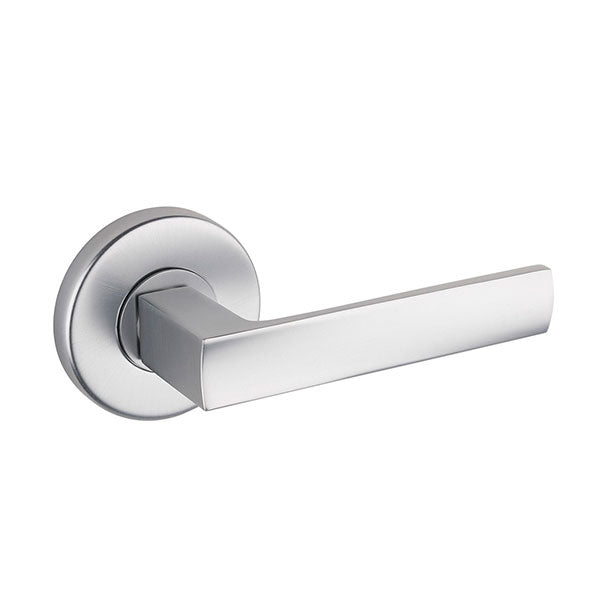 Lane Oxford Dummy Lever Set On Round Rosette Brushed Satin Chrome - The Blue Space