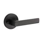 Lane Oxford Privacy Lever Set On Round Rosette Matte Black - The Blue Space