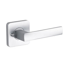 Lane Oxford Privacy Lever Set On Square Rosette Brushed Satin Chrome - The Blue Space