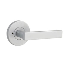 Lane Tovetto Privacy Lever Set On Round Rosette Brushed Satin Chrome - The Blue Space