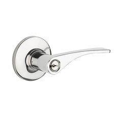 Lane Victoria Entrance Lever Set On Round Rosette Polished Chrome - The Blue Space