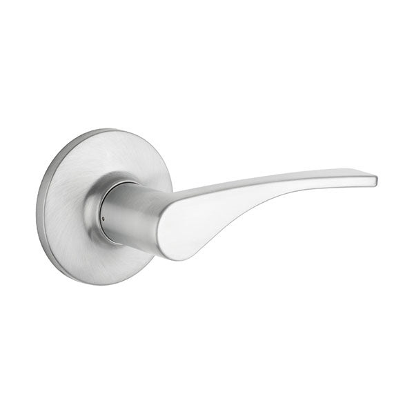 Lane Victoria Passage Lever Set On Round Rosette Brushed Satin Chrome - The Blue Space