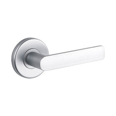 Lane Westminister Passage Lever Set On Round Rosette Brushed Satin Chrome - The Blue Space