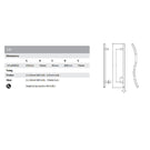 Lockwood Entrance Pull Handle 147 Satin Stainless Steel Technical Drawing - The Blue Space