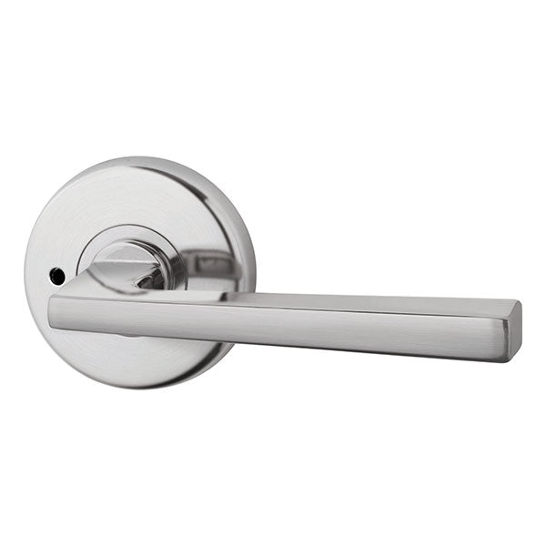 Lockwood Hakea L28 Velocity Privacy Lever Door Handle Set Large Round Rose Brushed Satin Chrome