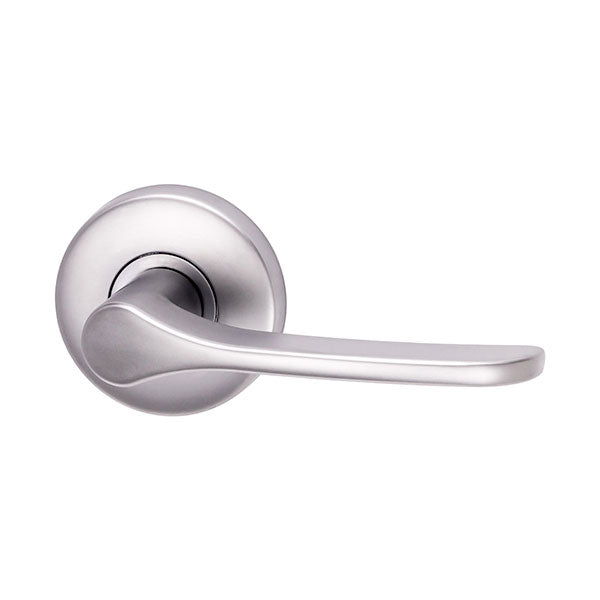 Lockwood Saltbush L34 Velocity Passage Lever Door Handle Set Large Round Rose Satin Chrome Pearl