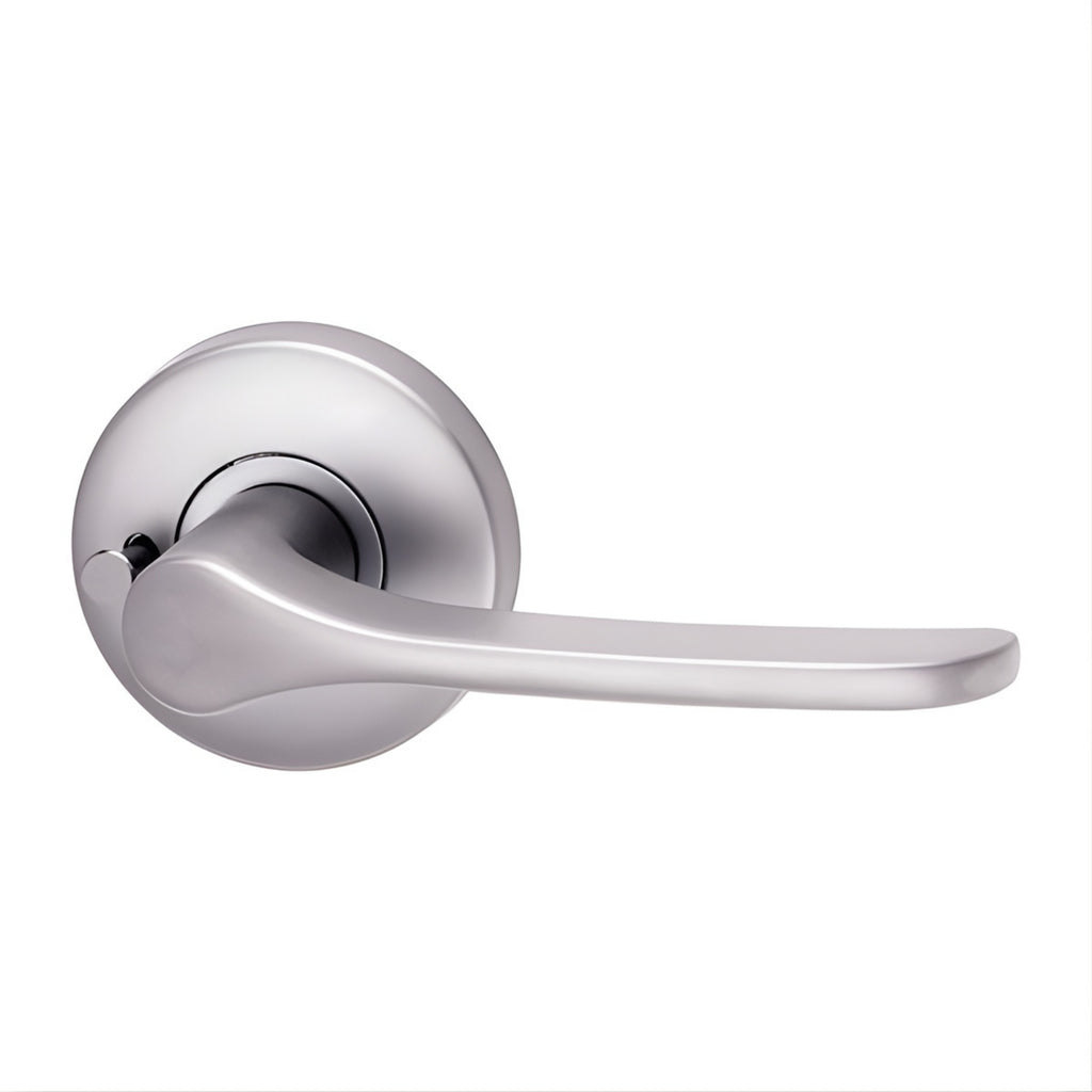 Lockwood Saltbush L34 Velocity Privacy Lever Door Handle Set Large Round Rose Satin Chrome Pearl