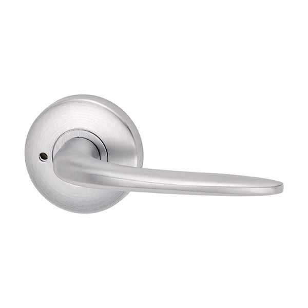 Lockwood Summit L1 Velocity Privacy Lever Door Handle Set Large Round Rose Brushed Satin Chrome