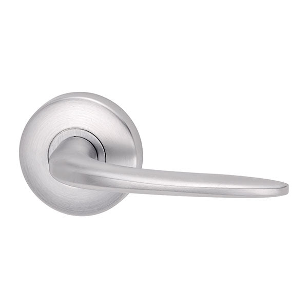 Lockwood Summit L1 Velocity Passage Lever Set Large Round Rose Brushed Satin Chrome - The Blue Space