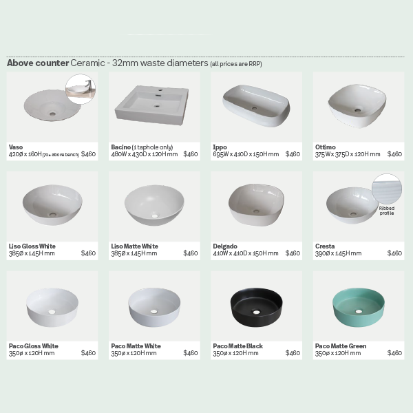 Marquis Above Counter Basins - The Blue Space