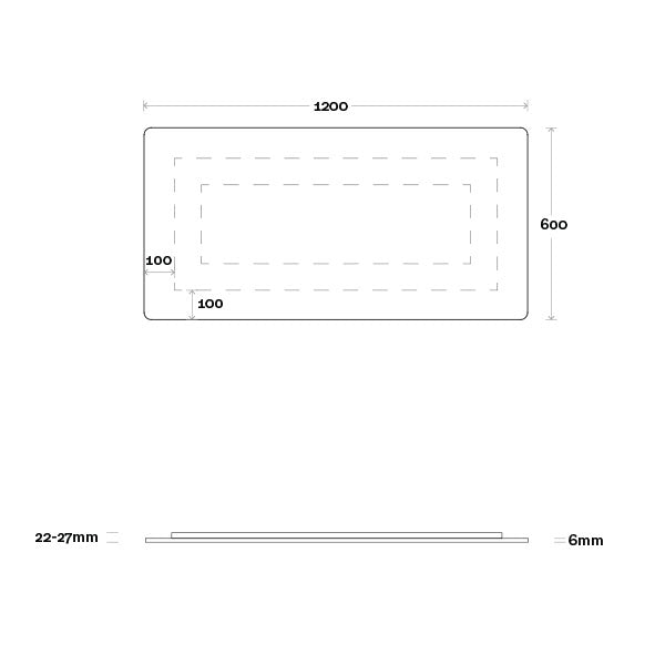 Marquis Base Mirror - 600mm to 1200mm x 600mm