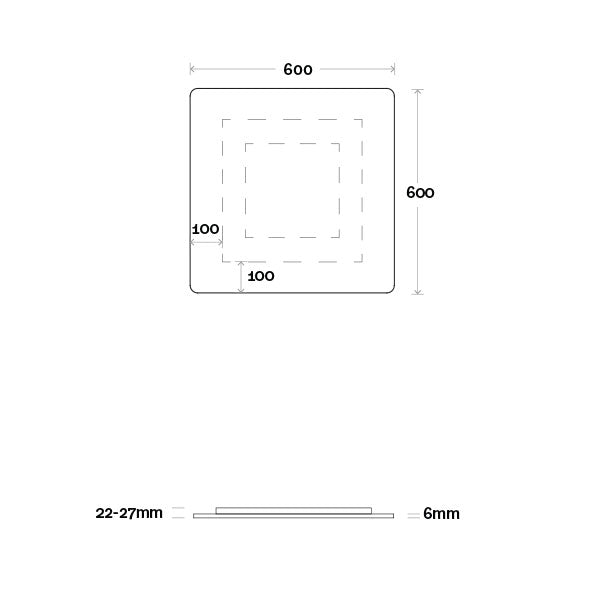 Marquis Base Mirror - 600mm to 1200mm x 600mm