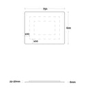 Marquis Base Mirror 750mm Technical Drawing - The Blue Space