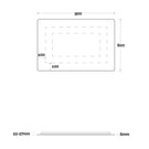 Marquis Base Mirror 900mm Technical Drawing - The Blue Space