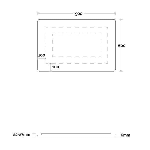 Marquis Base Mirror - 600mm to 1200mm x 600mm