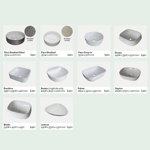 Marquis Above Counter Basins - The Blue Space