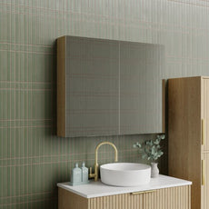 Marquis Bay Shaving Cabinet 900mm two door in modern bathroom design - The Blue Space