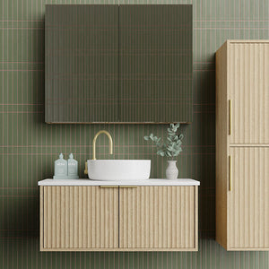 Marquis Bay Wall Hung Vanity in Prime Oak Various Sizes - CLEARANCE