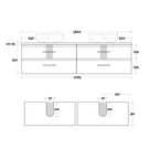 Marquis Marq Wall Hung All-Drawer Vanity 1800mm Double Bowl Technical Drawing - The Blue Space