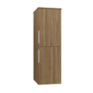 Marquis Spring Tide Tallboy in Coastal Oak cabinet finish features brushed brass top pull handle- The Blue Space
