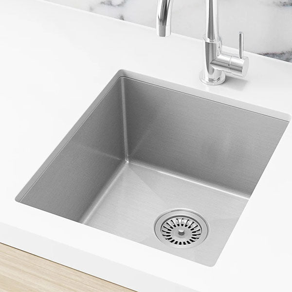 Meir Sink Strainer and Waste Plug Basket with Stopper - Brushed Nickel Lifestyle Image - The Blue Space