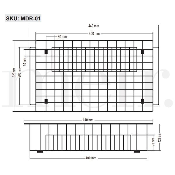 Technical Drawing: Meir Dish Rack - The Blue Space