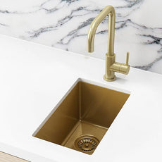 Meir Bar Sink Single Bowl 382mm x 272mm Brushed Bronze Gold - The Blue Space