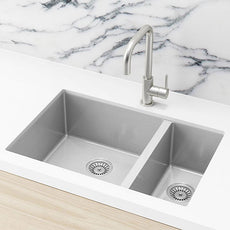 Meir Kitchen Sink Double Bowl 670mm x 440mm Brushed Nickel - The Blue Space