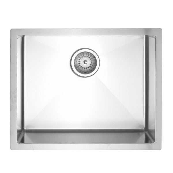 Meir Kitchen Sink Single Bowl 550mm Stainless Steel top front view | The Blue Space