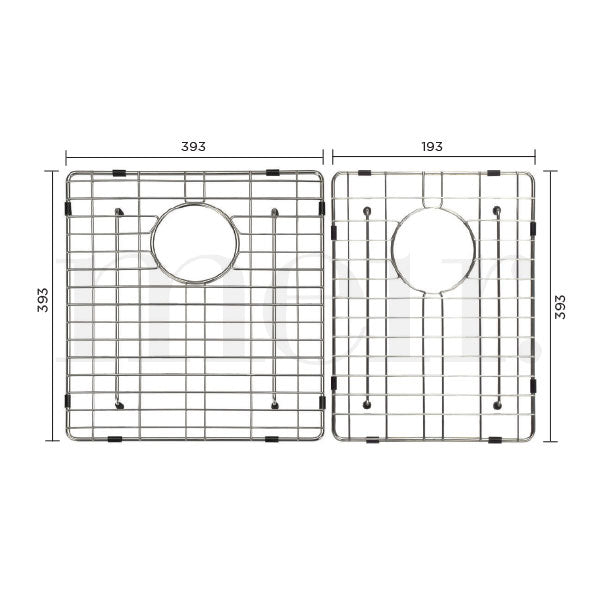 Meir Lavello Double Bowl Protection Sink Grid 670mm Technical Drawing - The Blue Space