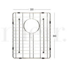 Meir Lavello Single Bowl Protection Sink Grid Technical Drawing - The Blue Space