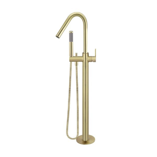 Meir Paddle Round Freestanding Bath Spout and Hand Shower Tiger Bronze - The Blue Space