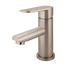 Meir Paddle Round Basin Mixer - Champagne Finish - The Blue Space
