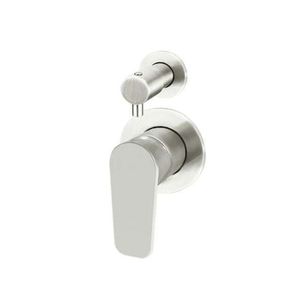 Meir Paddle Round Wall Mixer with Diverter Brushed Nickel