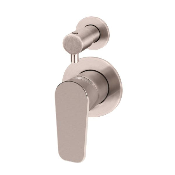 Meir Paddle Round Wall Mixer with Diverter Champagne