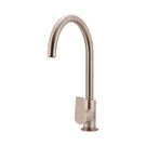 Meir Paddle Round Gooseneck Kitchen Sink Mixer Tap Champagne - The Blue Space