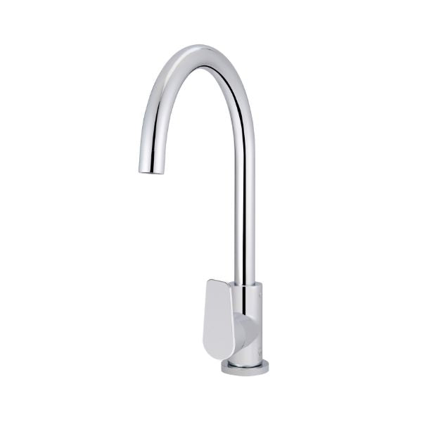 Meir Paddle Round Gooseneck Kitchen Sink Mixer Tap Chrome