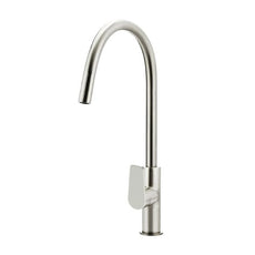 Meir Paddle Round Pull Out Kitchen Sink Mixer Tap Brushed Nickel - The Blue Space