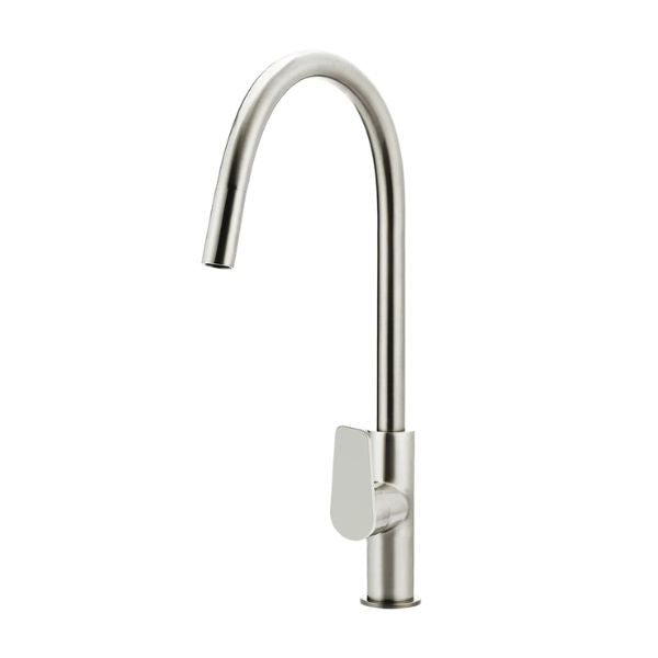 Meir Paddle Round Pull Out Kitchen Sink Mixer Tap Brushed Nickel